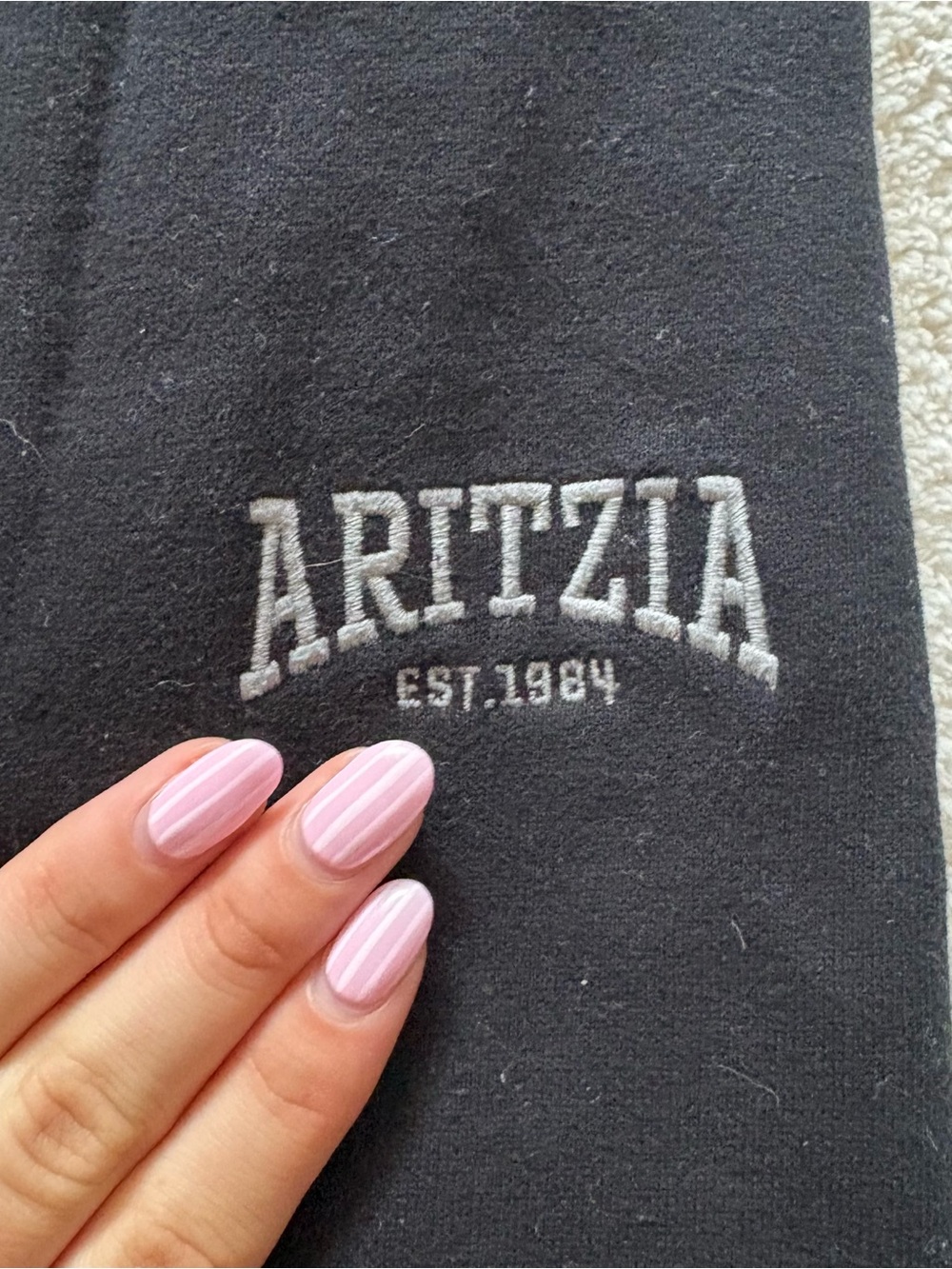 Aritzia Black Fleece Track Pants - Picture 2 of 3